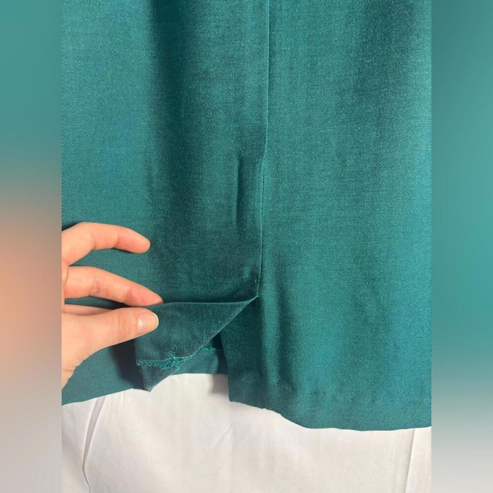 VTG 90s Teal+Black Velvet Structured Blazer and Pencil Skirt Set Size S - Picture 12 of 15